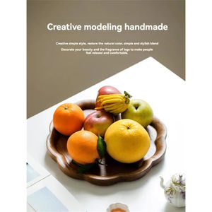 Plateau en bois le plus vendu en gros noyer naturel de haute qualité finition fleur conception acacia nourriture thé plateaux de service de l'inde - Product Image 3