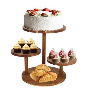 Support de service de gâteau en bois de conception moderne support de gâteau de décoration de mariage de forme personnalisée décorative de partie au prix bon marché. - Product Image 6