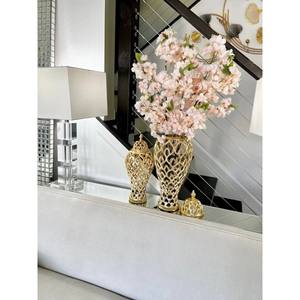 Gold Aluminum Ginger Jar Extra <b>Large</b> Decorative <b>Ornament</b> with Lid for Home Decor - Product Image 6