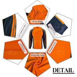 Chaqueta con capucha de alta visibilidad Jersey DE SEGURIDAD Sudadera Top Pullover Clase 3 Sudadera reflectante Sudadera con calefacción alimentada - Product Image 5