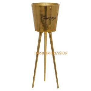 Diseño de hojas chapado en oro Metal plata bebida vino cubo hogar fiestas de cumpleaños Mesa lujo vino y whisky cubo de hielo - Product Image 3