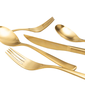 Couverts en acier miroir de luxe Couverts en acier inoxydable or poli avec design élégant Passe au lave-vaisselle - Product Image 4