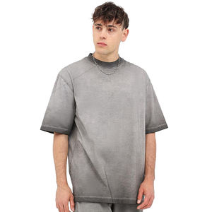 Camiseta vintage transpirable de algodón 100%, camiseta de manga corta de gran tamaño unisex en blanco personalizada de alta calidad para hombre - Product Image 1