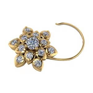 Best Fashion 18kt Yellow <b>Gold</b> Diamond <b>Nose</b> Pin Daily Wear Real Diamond Studded Cluster <b>Stud</b> <b>Nose</b> Pin Jewelry - Product Image 1