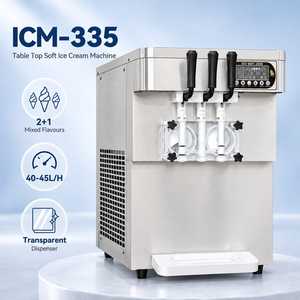 Commercial Soft <b>Ice</b> Cream Machine Countertop 3 Flavors 40-45L/H Stainless Steel Frozen Dessert <b>Maker</b> 110V 220V ICM-335 - Product Image 1