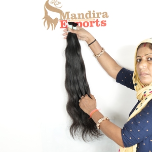 100% Naturel En Vrac Ondulé/Curl Wave Non Transformé Vierge Indien Temple Extensions De Cheveux Humains Vendeur En Gros HD Dentelle Noir Couleur - Product Image 2