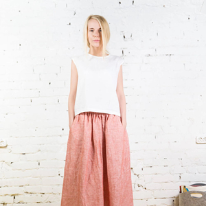 Style décontracté plaine taille naturelle dernière impression Attitude dames Vintage taille élastique une ligne jupe portefeuille tenues de mode femmes - Product Image 1