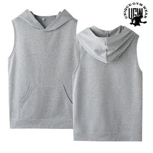 Top Selling <b>Men's</b> <b>Sleeveless</b> <b>Pullover</b> Hoodie Custom Gym Fitness Workout Wear Fashionable Solid Pattern Sweatshirt Washed - Product Image 2