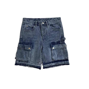 Shorts en jean pour homme, style Stitchmode, personnalisés, tendance, été, streetwear, décontracté, Y2k, vintage, coupe droite, taille haute, broderie rapide - Product Image 1