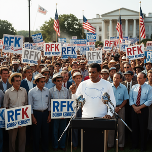 Camiseta de manga larga de la campaña RFK, camiseta promocional de Robert F. Bobby Kennedy - Product Image 2