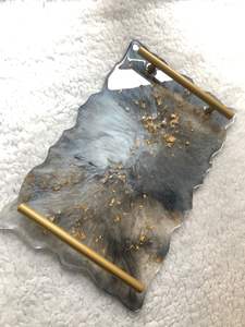 Bandeja de servicio de epoxi de resina hecha a mano CREATE, elementos esenciales de cocina únicos para el hogar, restaurante, Hotel, bandejas decorativas para servir - Product Image 5