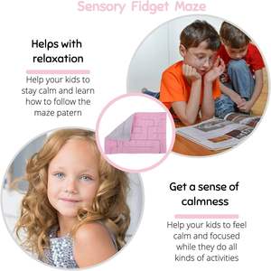 <b>Weighted</b> Lap <b>Blanket</b> for <b>Kids</b> Portable Non-Toxic Eco-Friendly Sensory Tool Home Travel Picnic Use Fidget Marble Maze Included - Product Image 2