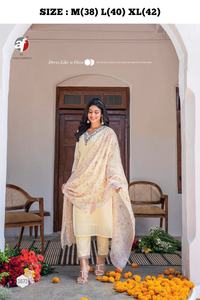 El último diseñador algodón seda bordado secuencia trabajo Kurti conjunto por Fab Zone - Product Image 2