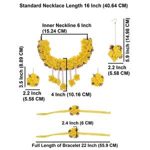 Vente en gros de bijoux indiens, bijoux faits à la main, Haldi Floral de mariage, fabricant indien, collier de mariée, ensemble de bijoux indiens - Product Image 2