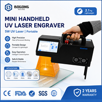 BOGONG Machine de marquage laser UV 5W CNC portable 355nm pour gravure de précision sur électronique, verre, plastique et codage de PCB
