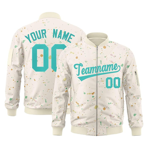 Logotipo personalizado de letras y números para jóvenes adultos, chaqueta de bombardero personalizada, cortavientos de béisbol ligero Varsity, a prueba de viento - Product Image 1