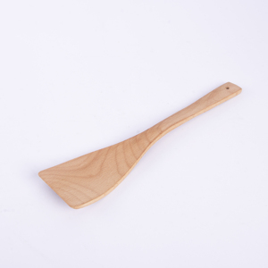 Espátula Curva de Madera de Haya - Espátula de Cocina de Madera Natural - Utensilio Artesanal Premium Resistente al Calor para Sartenes Antiadherentes - Product Image 2