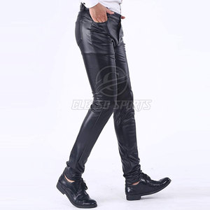 Reasonable Price Customized Logo Design <b>Men</b> Leather <b>Pant</b> Casual Wear Solid Color <b>Men</b> Leather <b>Pant</b> - Product Image 2