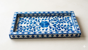 Plateau en os incrusté, nouveau modèle rectangulaire en résine écologique, accessoire pour la maison, plateau de service en os incrusté pour servir les aliments - Product Image 4