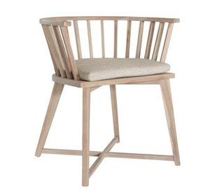 Silla de comedor de madera maciza de teca de alta calidad, cojín a prueba de Sol de diseño moderno para uso en interiores y exteriores para villas - Product Image 1