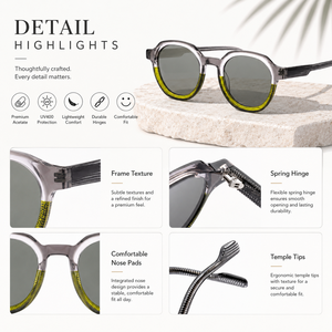 Mellume High End Acetate <strong>Sunglasses</strong> Retro Dual Color Sun Glasses Men Custom Logo Integrated Eyeglasses Eyewear Manufacturer - Product Image 3