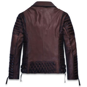 Chaqueta de cuero de vaca de capa superior para hombre, chaquetas de cuero cómodas a prueba de viento, chaqueta de invierno de cuero con cremallera en blanco - Product Image 2