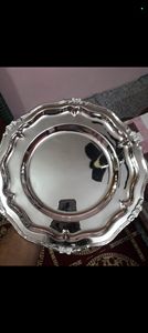 Stainless Steel Metal Serving <b>Tray</b> For Food & Sauce Plate Luxurious For Hotel & Restaurants <b>Silver</b> Plated High Quality Customise - Product Image 2