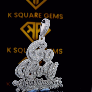 Personalizado de los hombres Hip Hop Moissanite colgante Número y letra diseño de hielo Hip Hop joyería de los niños - Product Image 4