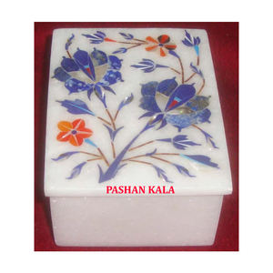 Marbre de qualité naturelle exclusif nacre incrustée d'art floral accessoires de bijoux de créateur et belle boîte de montre en marbre - Product Image 1