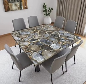 Mesa de Centro de Mármol de Ágata de Lujo en Oferta, Diseño Moderno para Sala de Estar, Hogar, Hotel, Oficina, Juego de Muebles, Centro de Mesa - Product Image 3