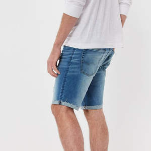 กางเกงขาสั้นผ้ายีนส์สำหรับผู้ชายกางเกงยีนส์กางเกงขาสั้นสำหรับผู้ชายดีไซน์ตามสั่งและโลโก้ได้ตามต้องการ - Product Image 6