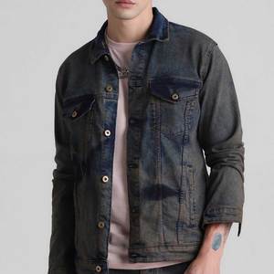 Chaqueta de mezclilla de colección de invierno para hombre Diseño básico con parches bordados de cuello alto Chaqueta de lona hecha a medida a un precio - Product Image 5