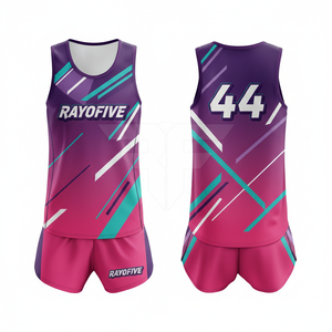 Uniforme de piste et de terrain léger avec logo personnalisé, respirant, antibactérien, 100% polyester, taille/couleur personnalisée pour les vêtements d'équipe (unisexe) - Product Image 3