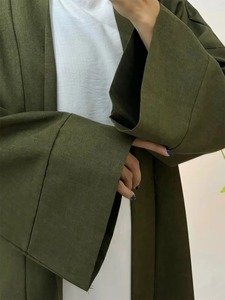 <b>Organza</b> Abaya Set Open Islamic Clothing Muslim Women Vacation Long Dress Turkish Kaftan Ramadan - Product Image 6