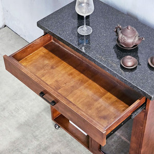 เคาน์เตอร์ครัวเคลื่อนที่รุ่นใหม่ ขนาด 80x40x85 ซม. รุ่น KISL004 พร้อมท็อปไม้ยางพาราและเคาน์เตอร์หิน วัสดุไม้โอ๊ค - Product Image 5