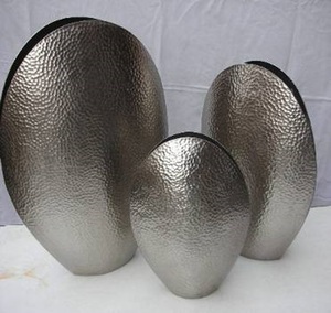 All New Design Of Long Metal Flower <b>Vase</b> With Garden Word Embossed On It In White And Golden Texture Strips Give It Decent Look - Product Image 2