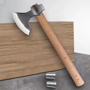 Hacha de Acero al Carbono para Acampar al Aire Libre con Mango de Madera Antideslizante, Grado Industrial para Corte - Product Image 2