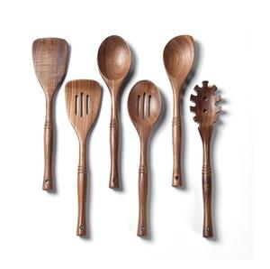 Ensemble de cuillères en bois naturel de haute qualité Ensemble de cuillères de service et de cuisine Articles d'organisateur de cuisine Articles d'accessoires de cuisine. - Product Image 2