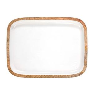 Bandeja de madera natural hecha a mano para servir comida, la última bandeja de madera de mango para uso en el hogar, la Oficina y la cocina - Product Image 2
