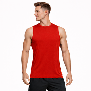 Custom <b>Men</b> Oversized Gym Tank Top | Knitted Cotton Ribbed <b>Vest</b> | Fitness Training Muscle Shirt | OEM Wholesale - Product Image 3