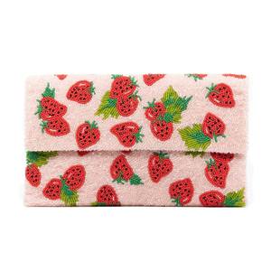 Premium Quality <b>Embroidered</b> Beads Leaf Design <b>Clutch</b> for Ladies Modern Beaded Embroidery <b>Clutch</b> <b>Bag</b> with Cotton Lining - Product Image 2