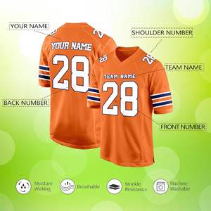Ensemble de maillots de football américain avec design personnalisé pour les équipes disponibles en tailles jeunes et adultes avec personnalisation du joueur - Product Image 2