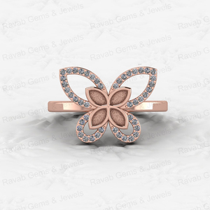 Solide 925 Argent Semi Montage Vierge Base Anneau 2x4mm Marquise Papillon CZ Résine Cendres Travail DIY Bijoux Résultats Travail Souvenir - Product Image 2
