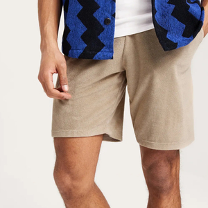 Vente chaude avec poches Bas élastiques Athlétique réglable Workout Gym Wear Fleece Terry Casual Men Short avec taille personnalisée - Product Image 3