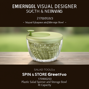 SPIN & STORE สีเขียว 170900253 เครื่องปั่นสลัดพลาสติกและชามเก็บอาหาร ความจุ 4 ลิตร - Product Image 3