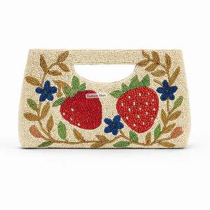 Sac fourre-tout perlé brodé Artisan-Fruits tropicaux Tournesols Dessins océaniques sous-marins Sac de mode décontracté et de vacances - Product Image 4