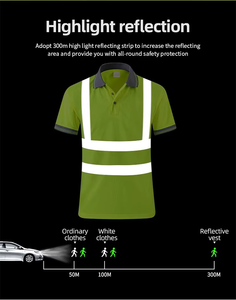 Custom Logo Hi Vis Polo Shirt Reflective Safety Clothing Short <b>Sleeve</b> Polo Shirt Security Work Reflective T Shirts for Men - Product Image 4