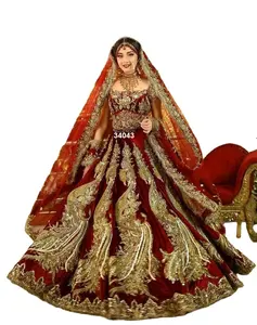 Premium Quality Velvet Fabricated Heavy Designer Bridal Lehenga Choli For Woman 2023 Buy Direct From Manufacturer in Wholesale