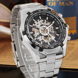 Montres automatiques mécaniques squelette en acier inoxydable T-winner pour hommes – Ventes en ligne - Product Image 6