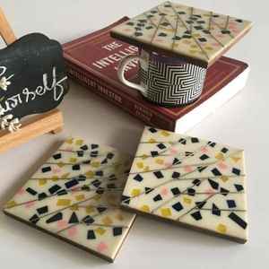 Posavasos de Resina con Incrustaciones Metálicas, Hechos a Mano, Ecológicos, Diseño Único, Reutilizables, Tapetes y Almohadillas para Mesa, Posavasos de Calidad de Exportación - Product Image 3